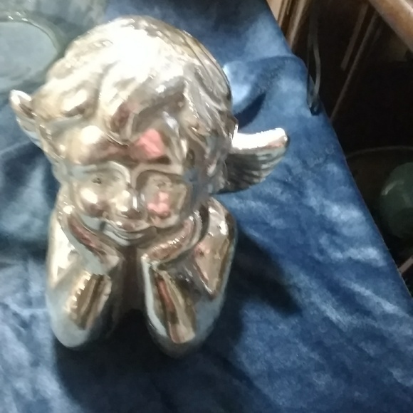 Chrome plated angel child with wings - Picture 2 of 7